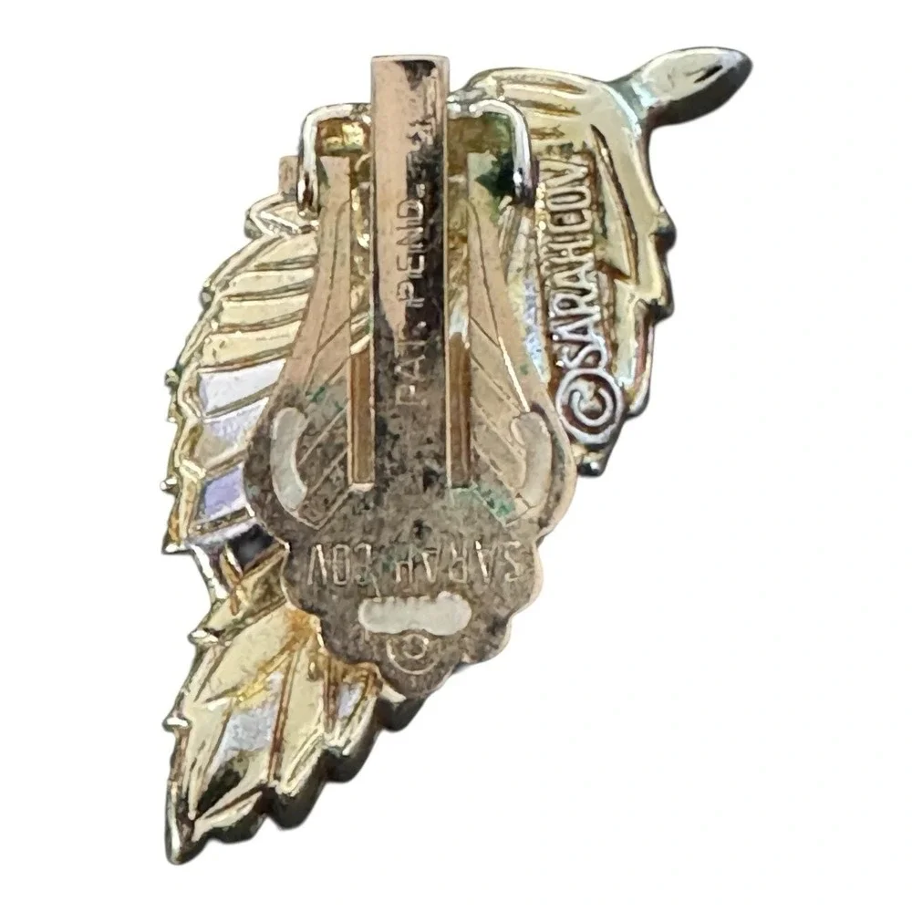 Sarah Coventry Pin & Clip Earrings 1961‎ Rhinestone Fashion Leaf Collection